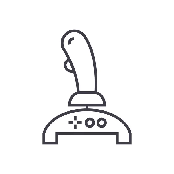Joystick vector línea icono, signo, Ilustración de fondo, trazos editables — Vector de stock