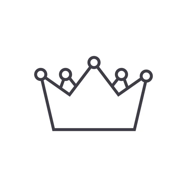 Re corona vettoriale icona linea, segno, illustrazione su sfondo, tratti modificabili — Vettoriale Stock