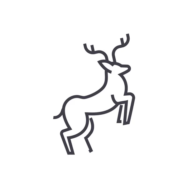 Řádku ikona čáry vektorové ilustrace jelen, znamení, obrázek na pozadí, upravitelné tahy — Stockový vektor