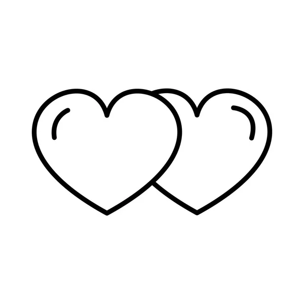Καρδιές αγάπη διάνυσμα εικονίδιο γραμμή, σημάδι, απεικόνιση σε φόντο, επεξεργάσιμα εγκεφαλικά επεισόδια — Διανυσματικό Αρχείο