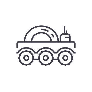 ay araç vektör satırı simgesi, işaret, resimde arka planda, düzenlenebilir vuruş