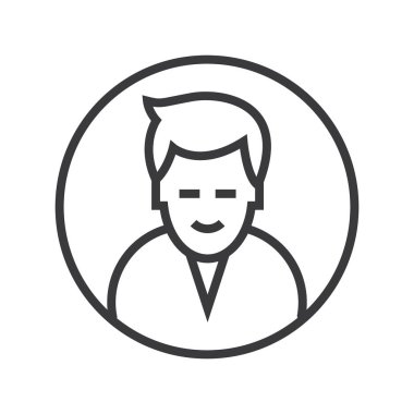 adam daire avatar vektör satırı simgesi, işaret, resimde arka planda, düzenlenebilir vuruş