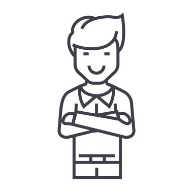 adam çapraz silah vektör satırı simgesi, işaret, resimde arka planda, düzenlenebilir vuruşları ile