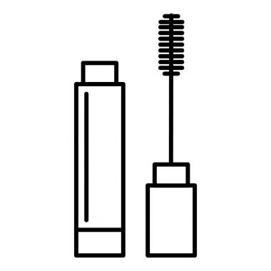 maskara vektör satırı simgesi, işaret, resimde arka planda, düzenlenebilir vuruş