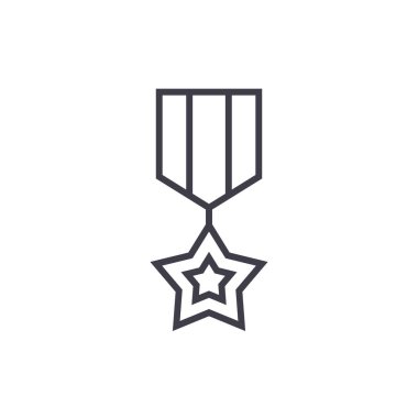 madalya vektör yıldız satırı simgesi, işaret, resimde arka planda, düzenlenebilir vuruş