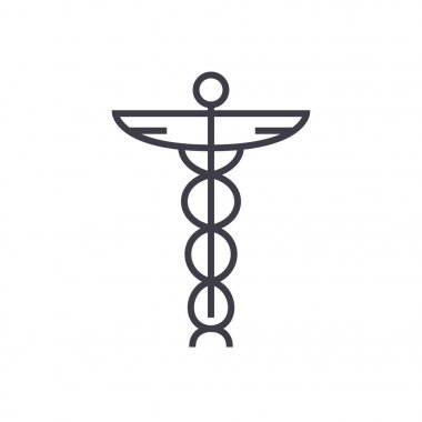 Tıp işareti satırı simgesi, işaret, arka planda, düzenlenebilir vuruş illüstrasyon vektör