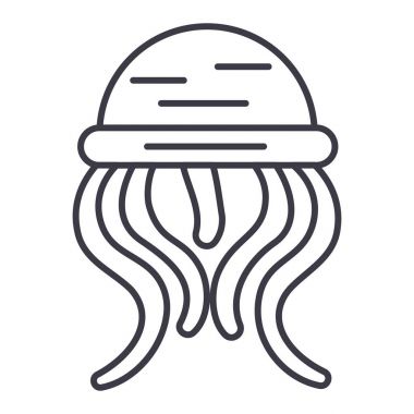 Medusa vektör satırı simgesi, işaret, resimde arka planda, düzenlenebilir vuruş