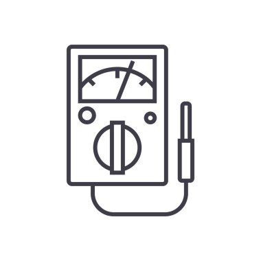 metre vektör satırı simgesi, işaret, resimde arka planda, düzenlenebilir vuruş