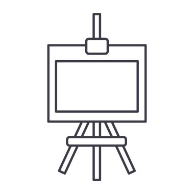 molbert vektör satırı simgesi, işareti, resimde arka planda, düzenlenebilir vuruş