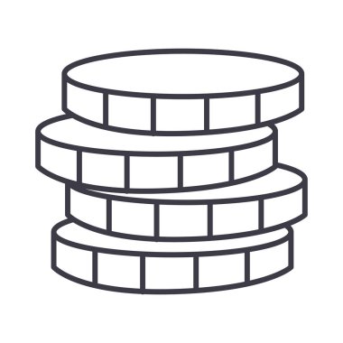 para sikke vektör satırı simgesi, işaret, resimde arka planda, düzenlenebilir vuruş