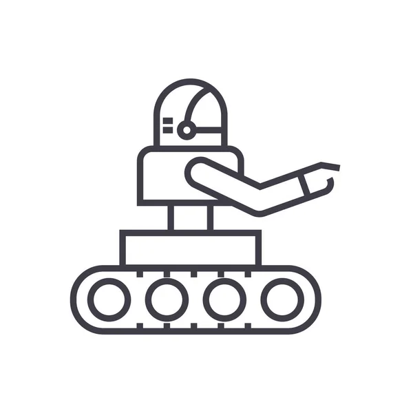 Fertigungsroboter Vektor Linie Symbol, Zeichen, Illustration auf dem Hintergrund, editierbare Striche — Stockvektor