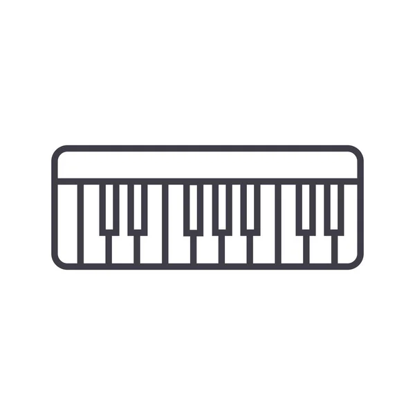 Moderno sintetizador vetor ícone de linha, sinal, ilustração em segundo plano, traços editáveis — Vetor de Stock