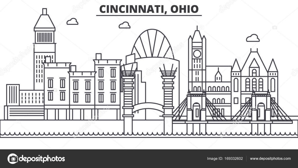 Cincinnati Ohio Architecture Line Skyline Illustration Linear Vector Cityscape With Famous Landmarks City Sights Design Icons Landscape Wtih Editable Strokes Stock Vector C Iconsgraph 169332602