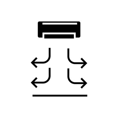 Hava perdesi simgesi, illüstrasyon, siyah işareti izole arka plan üzerinde vektör