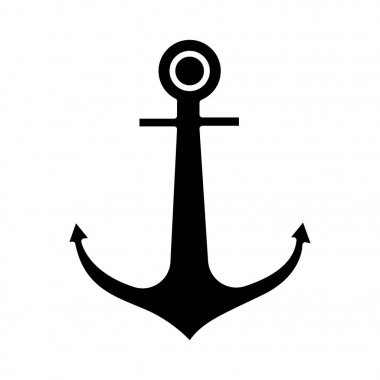 simge çapa, illüstrasyon, siyah işareti izole arka plan üzerinde vektör