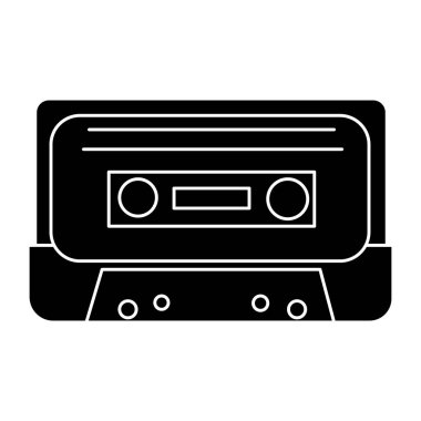 ses bandı simgesi, vektör çizim, izole arka plan üzerinde siyah işareti