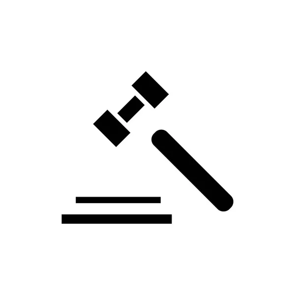 Icona del martello d'asta, illustrazione vettoriale, segno nero su sfondo isolato — Vettoriale Stock
