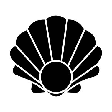 İnci kabuğu kutsal kişilerin resmi, vektör çizim, izole arka plan üzerinde siyah işareti