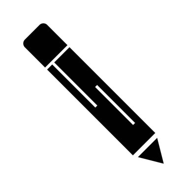 kalem simgesi, illüstrasyon, siyah işareti izole arka plan üzerinde vektör