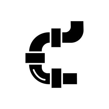 Service simgesini, sıhhi tesisat boruları izole arka plan illüstrasyon, siyah işareti vektör