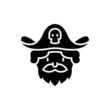 simge korsan, illüstrasyon, siyah işareti izole arka plan üzerinde vektör