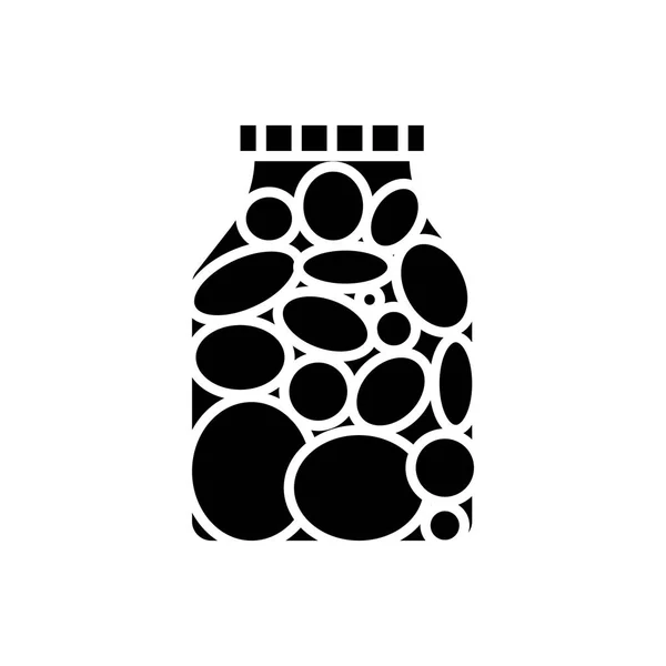 Okurka - marináda rajče ikonu, vektorové ilustrace, černé znamení na izolované pozadí — Stockový vektor
