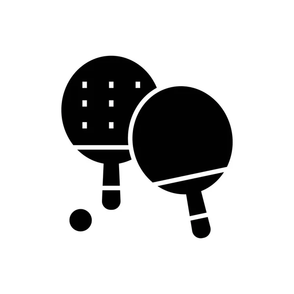 Icono de ping-pong, ilustración vectorial, signo negro sobre fondo aislado — Vector de stock