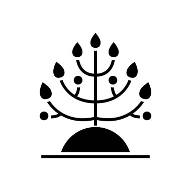 tesisleri - Biyoloji kutsal kişilerin resmi, vektör çizim, izole arka plan üzerinde siyah işareti