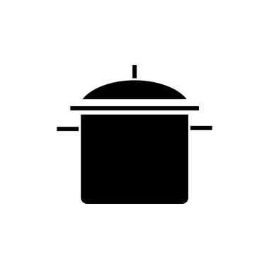 büyük simge pot, illüstrasyon, siyah işareti izole arka plan üzerinde vektör