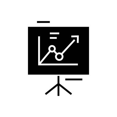 sunu kurulu - flip grafik simgesini, illüstrasyon, siyah işareti izole arka plan üzerinde vektör