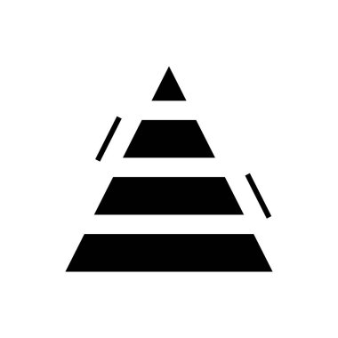 grafik Finans simgesi Piramit, illüstrasyon, siyah işareti izole arka plan üzerinde vektör