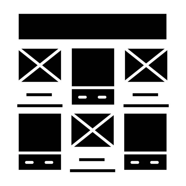 Prototípus webdesign ikon, vektoros illusztráció, elszigetelt háttéren fekete jele — Stock Vector