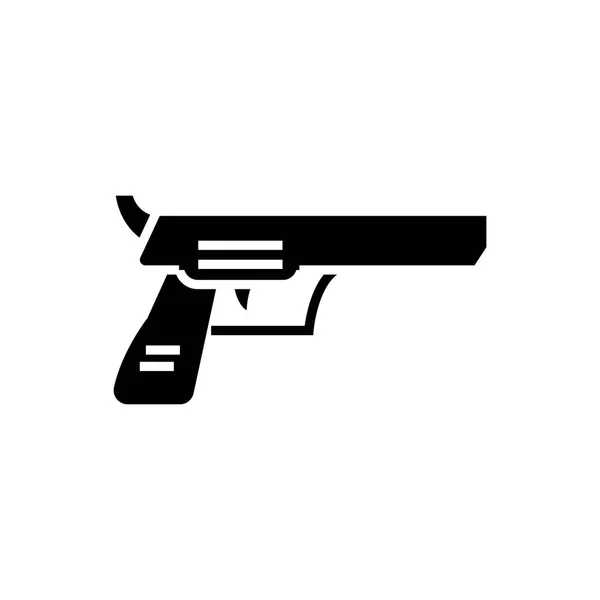 Icône pistolet revolver, illustration vectorielle, signe noir sur fond isolé — Image vectorielle