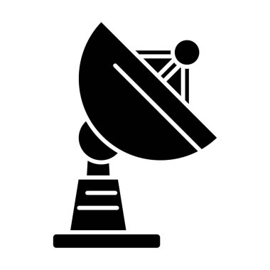 uydu çanağı simgesi, illüstrasyon, siyah işareti izole arka plan üzerinde vektör