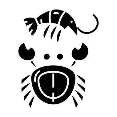 Deniz ürünleri kutsal kişilerin resmi, vektör çizim, izole arka plan üzerinde siyah işareti