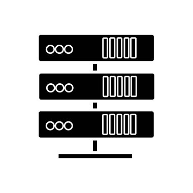 Ağ sunucuları kutsal kişilerin resmi, vektör çizim, izole arka plan üzerinde siyah işareti