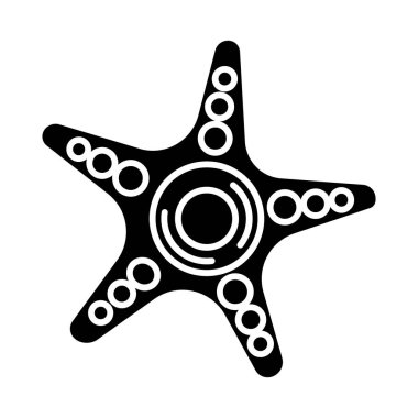 Deniz yıldızı simge, vektör çizim, izole arka plan üzerinde siyah işareti