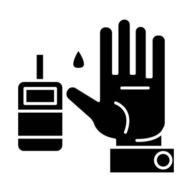 kan düzeyi - diyabet simgesi şeker, illüstrasyon, siyah işareti izole arka plan üzerinde vektör