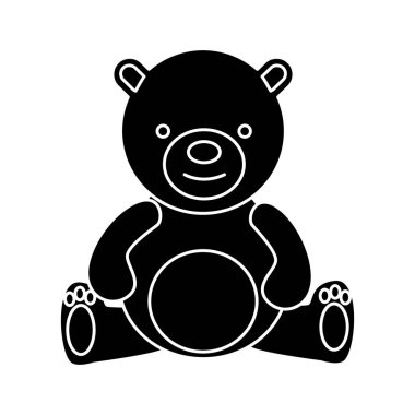 oyuncak ayı - oyuncak simgesi, illüstrasyon, siyah işareti izole arka plan üzerinde vektör