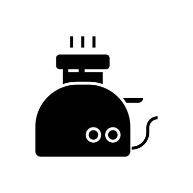 ekmek kızartma makinesi simgesini, vektör çizim, izole arka plan üzerinde siyah işareti