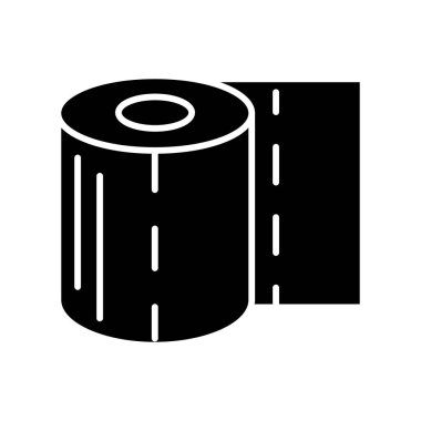 tuvalet kağıdı kutsal kişilerin resmi, vektör çizim, izole arka plan üzerinde siyah işareti