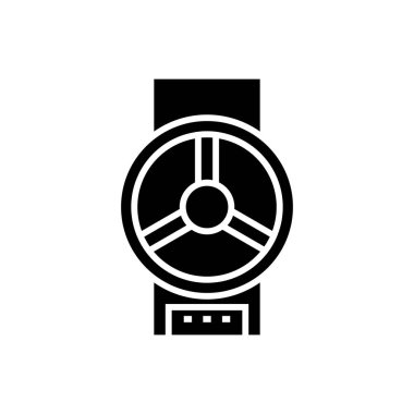 Endüstriyel simgesi Vana, illüstrasyon, siyah işareti izole arka plan üzerinde vektör