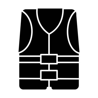 simge yelek, illüstrasyon, siyah işareti izole arka plan üzerinde vektör