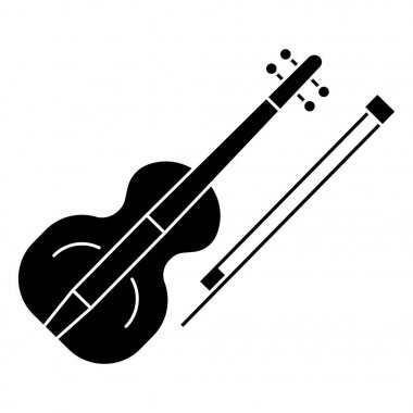 Keman kutsal kişilerin resmi, vektör çizim, izole arka plan üzerinde siyah işareti