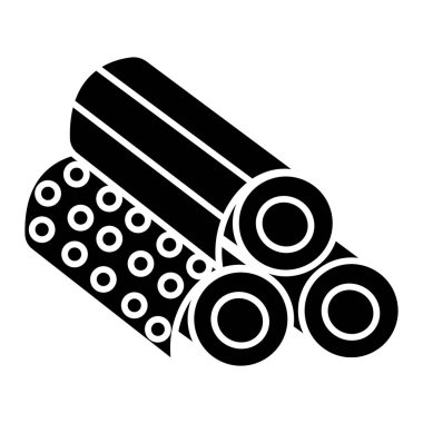 duvar kağıdı - sarmalayıcı grafik kağıt simgesi, vektör çizim, izole arka plan üzerinde siyah işareti