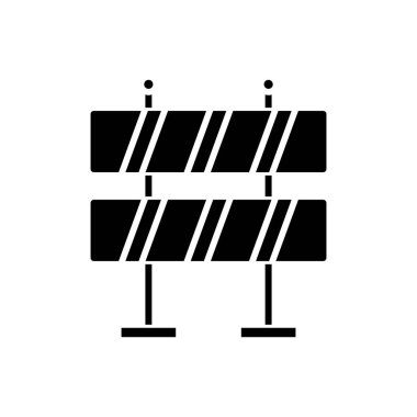 Uyarı inşaat işareti simgesi, vektör çizim, izole arka plan üzerinde siyah işareti