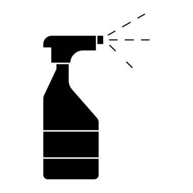 sprey şişe simge su, illüstrasyon, siyah işareti izole arka plan üzerinde vektör