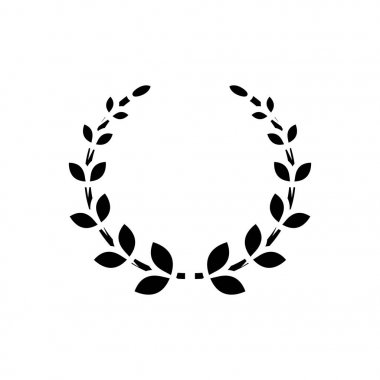 çelenk kutsal kişilerin resmi, vektör çizim, izole arka plan üzerinde siyah işareti