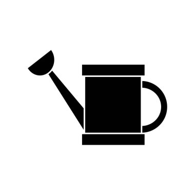 Bahçe Sulama tenekesi simgesini, vektör çizim, izole arka plan üzerinde siyah işareti