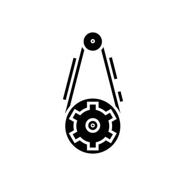 simge dişli, illüstrasyon, siyah işareti izole arka plan üzerinde vektör